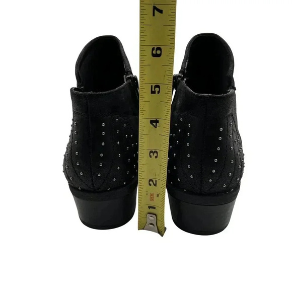 BareTraps Gericka Black Boots Studded Women 8.5M Pointed Toe Ruching  Booties - Picture 6 of 15